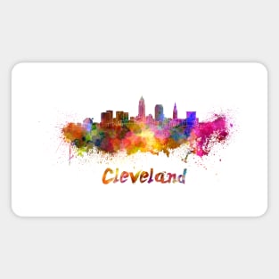 Cleveland skyline in watercolor Magnet